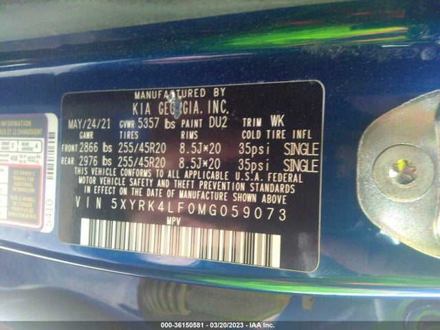KIA Sorento Sx Prestige 2021 5XYRK4LF0MG059073 Image 10