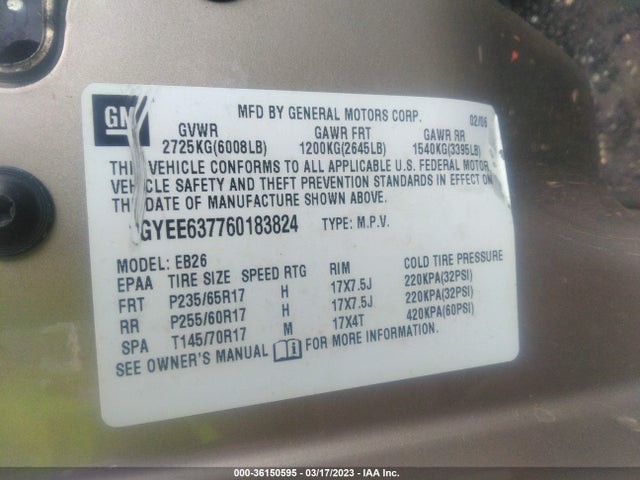 Cadillac SRX 2006 1GYEE637760183824 Image 10
