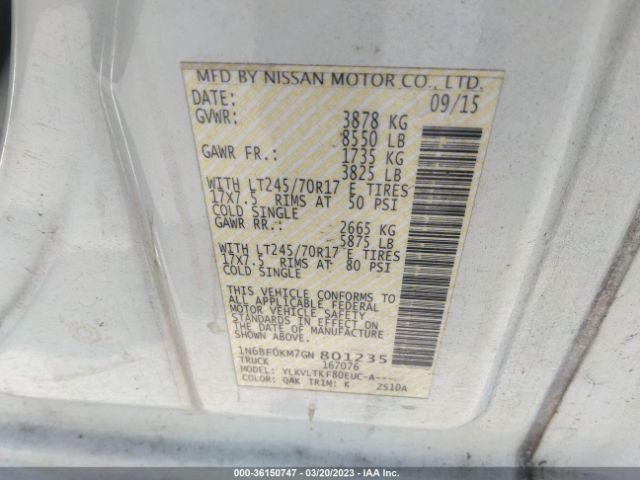 1N6BF0KM7GN801235 Nissan Nv Sv