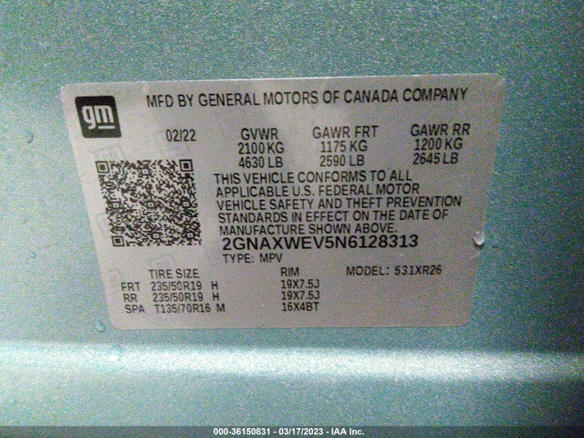 Chevrolet EQUINOX RS 2022 2GNAXWEV5N6128313 Image 9