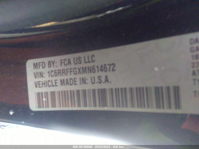 RAM 1500 Big Horn 2021 1C6RRFFGXMN614672 Image 10