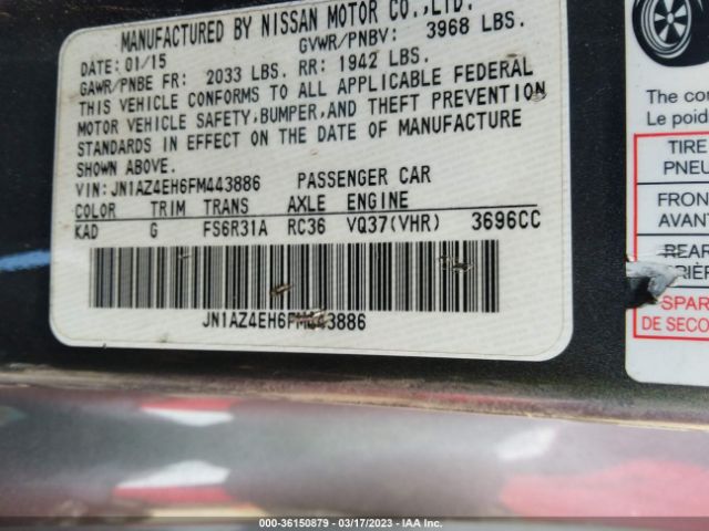 JN1AZ4EH6FM443886 Nissan 370Z