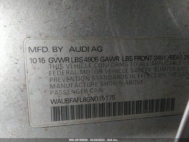 Audi A4 PREMIUM 2016 WAUBFAFL8GN015175 Image 9