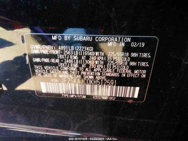 JF2SKAJC0KH512591 Subaru Forester Sport