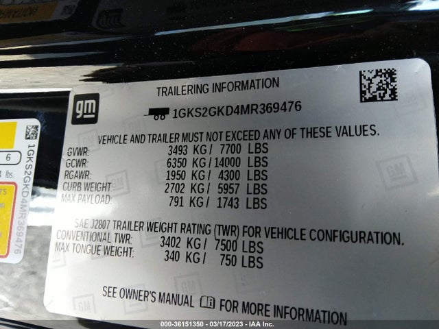 GMC Yukon Xl Slt 2021 1GKS2GKD4MR369476 Image 9