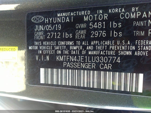 2020 Genesis G80, VIN: KMTFN4JE1LU330774