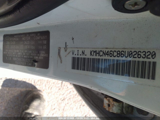 2006 HYUNDAI ACCENT GLS VIN: KMHCN46C86U026320