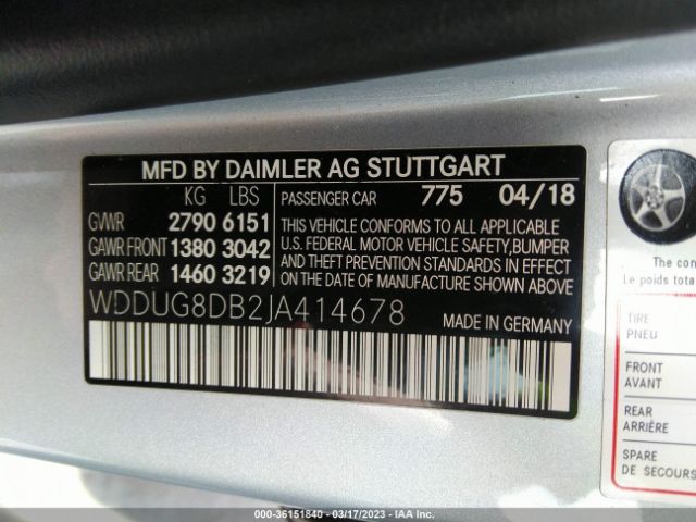 WDDUG8DB2JA414678 Mercedes-Benz S-class S 560