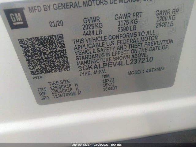 2020 GMC TERRAIN SLT VIN: 3GKALPEV4LL237210