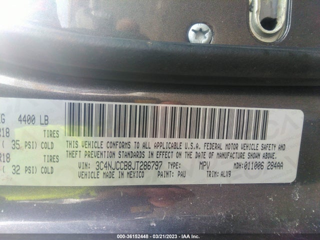 3C4NJCCB8JT286797 Jeep Compass Limited