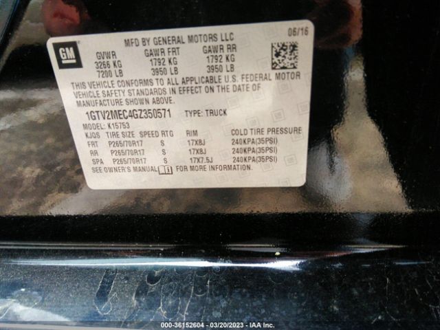 1GTV2MEC4GZ350571 GMC Sierra 1500 Sle