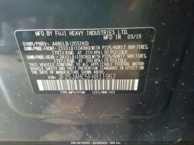 JF2SJAHC5FH811962 Subaru Forester 2.5i Limited