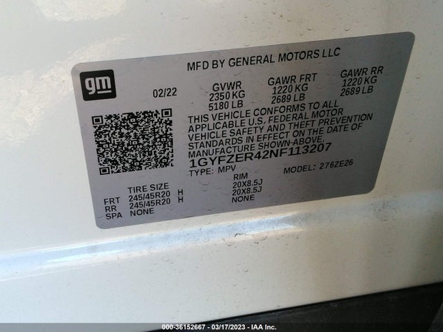 2022 Cadillac XT4, VIN: 1GYFZER42NF113207