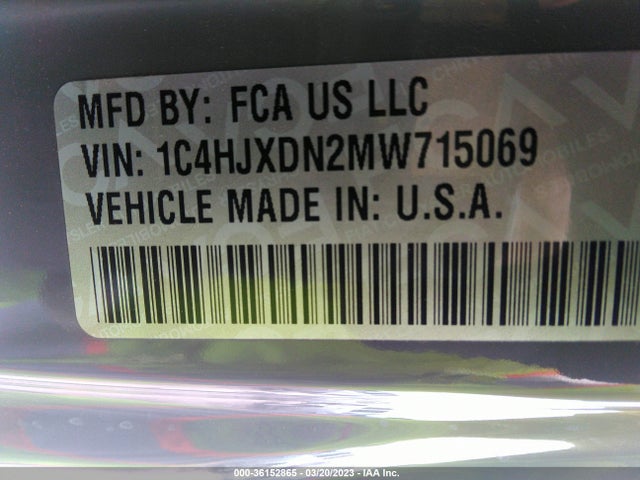 1C4HJXDN2MW715069 Jeep Wrangler Unlimited Sport S