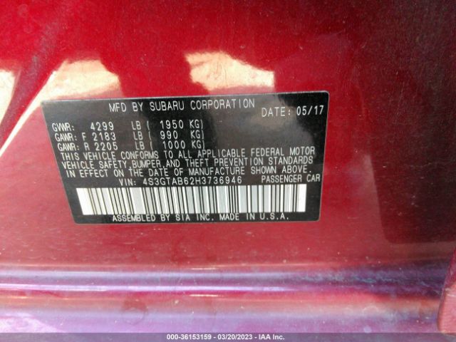 4S3GTAB62H3736946 Subaru Impreza Premium