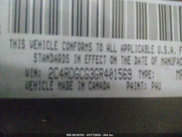 2C4RDGCG3GR401569 Dodge Grand Caravan Sxt Plus
