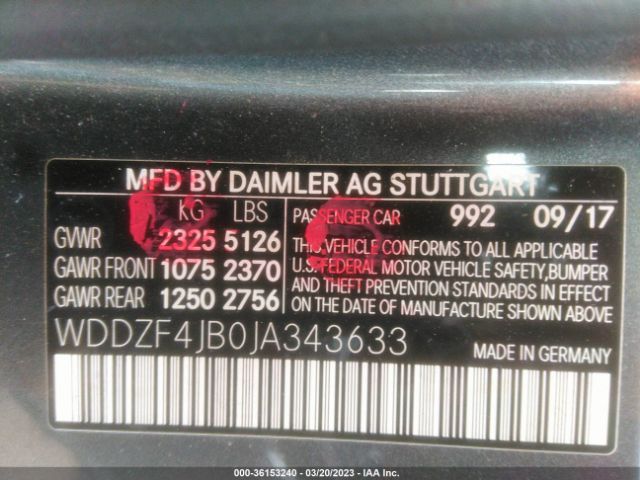 WDDZF4JB0JA343633 Mercedes-Benz E-class E 300