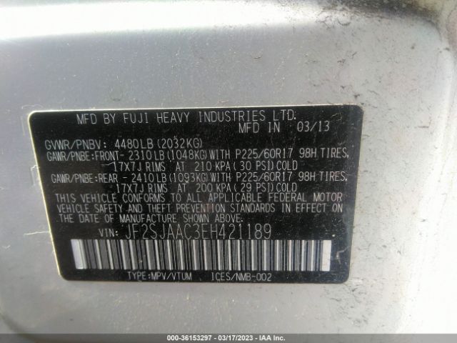JF2SJAAC3EH421189 Subaru Forester 2.5i