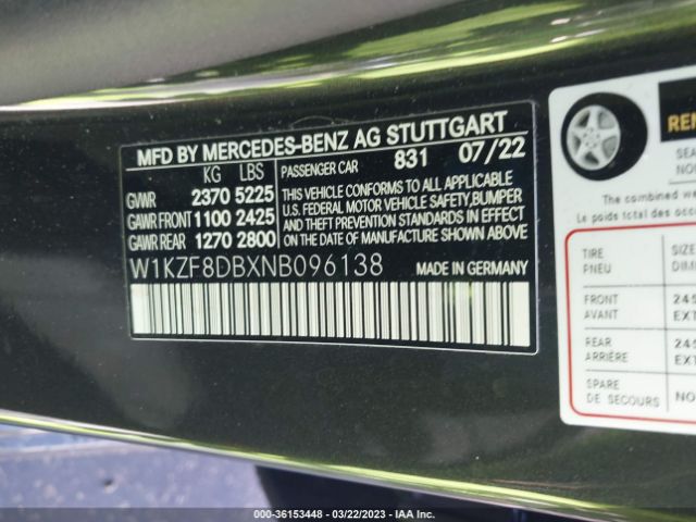 W1KZF8DBXNB096138 Mercedes-Benz E-class E 350