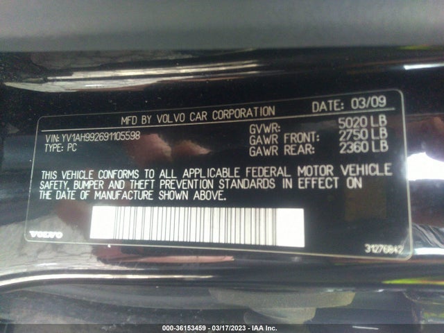 Volvo S80 I6 Turbo 2009 YV1AH992691105598 Image 10