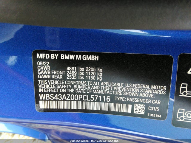 BMW M4 Competition Xdrive 2023 WBS43AZ00PCL57116 Image 11