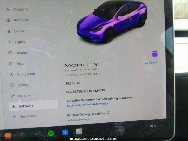 7SAYGDEE1NF324516 Tesla Model Y Long Range