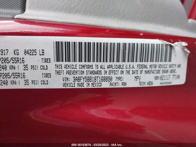 3A8FY58B18T168890 Chrysler Pt Cruiser Touring