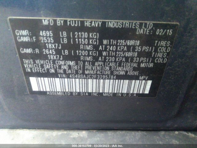 4S4BSAJC2F3295784 Subaru Outback 2.5i Limited