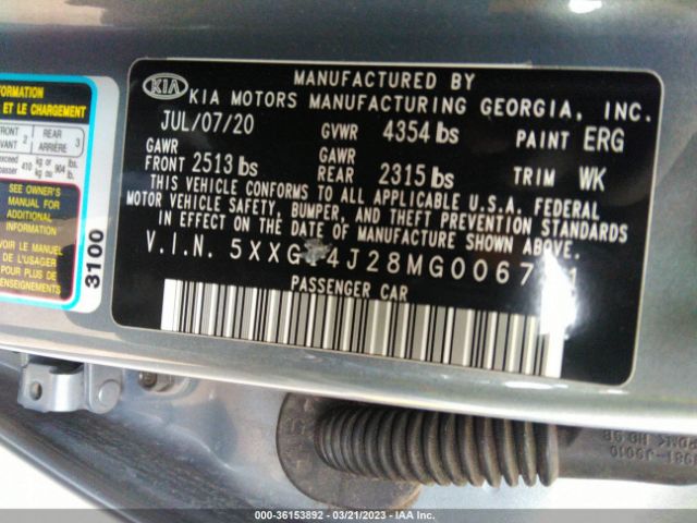 5XXG14J28MG006751 KIA K5 LXS