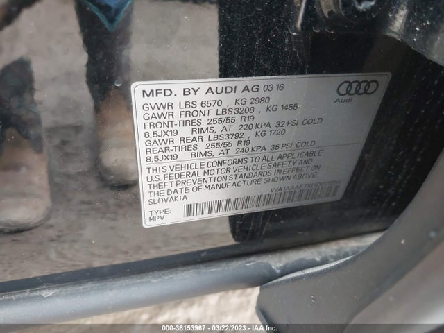 WA1AAAF7XHD011954 Audi Q7 PREMIUM