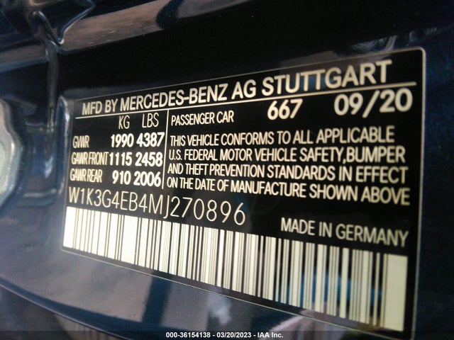 Mercedes-Benz A-class A 220 2021 W1K3G4EB4MJ270896 Image 10