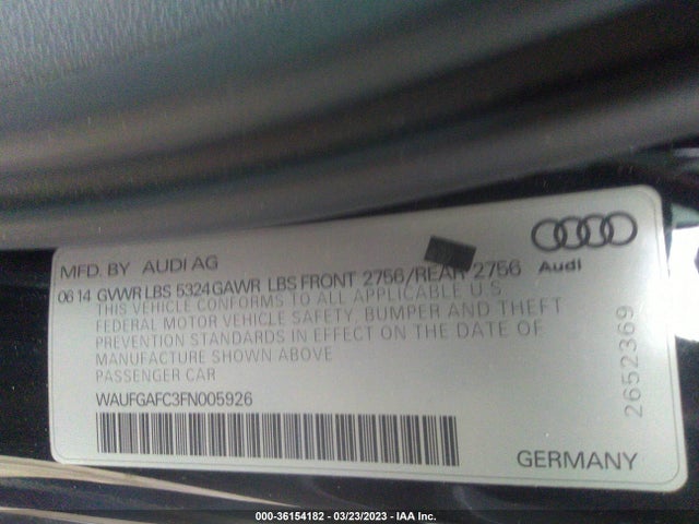 WAUFGAFC3FN005926 Audi A6 3.0t Premium Plus