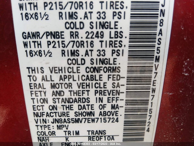 Nissan Rogue Select S 2014 JN8AS5MV7EW715724 Image 10