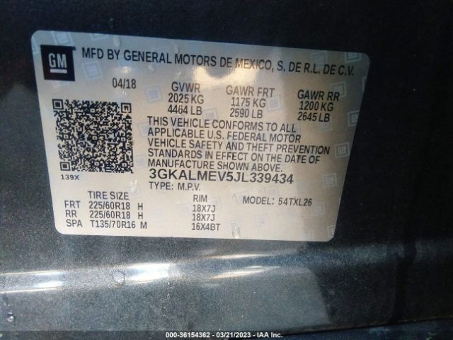 3GKALMEV5JL339434 GMC Terrain Sle