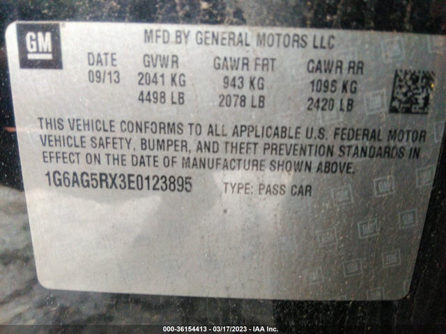 1G6AG5RX3E0123895 Cadillac Ats Standard Awd