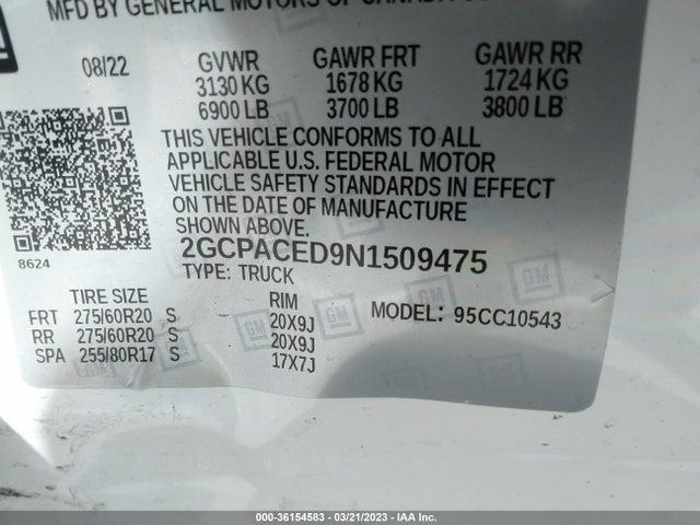 Chevrolet Silverado 1500 Lt 2022 2GCPACED9N1509475 Image 9