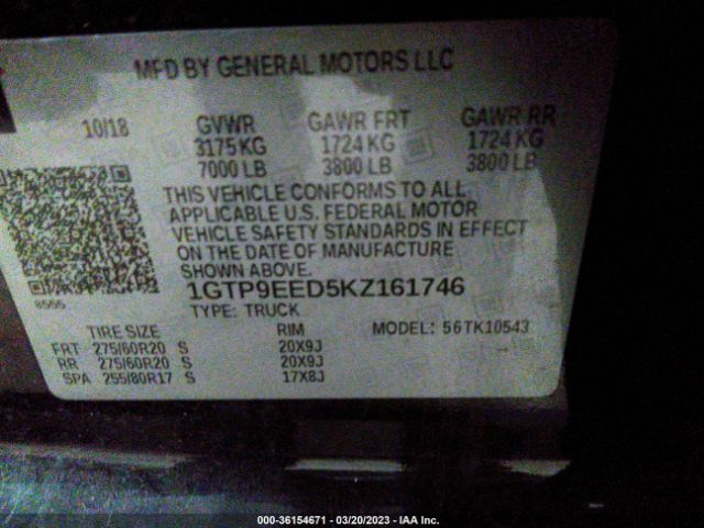1GTP9EED5KZ161746 GMC Sierra 1500 At4