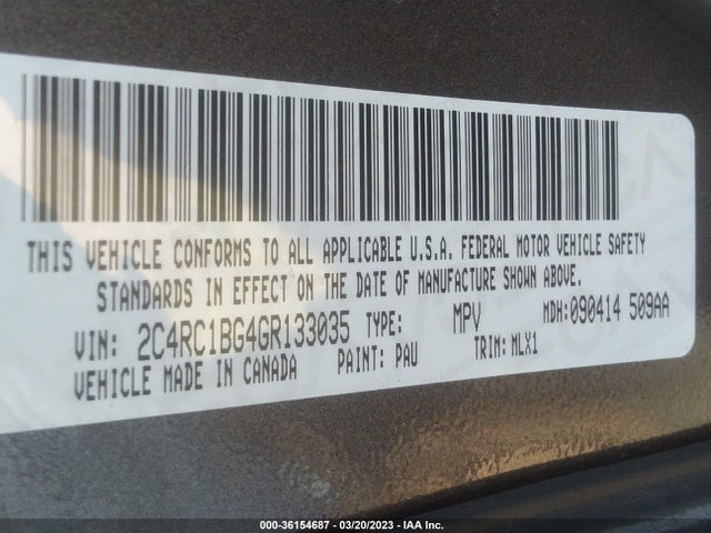 2C4RC1BG4GR133035 Chrysler Town & Country Touring
