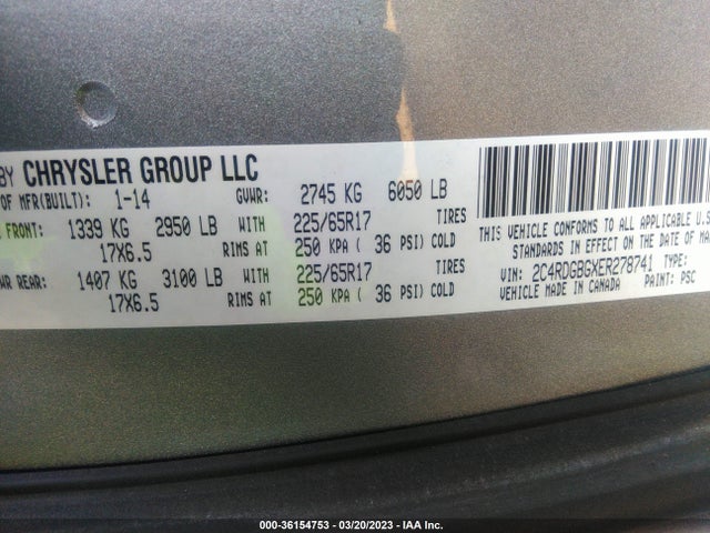 Dodge Grand Caravan Se 2014 2C4RDGBGXER278741 Image 9
