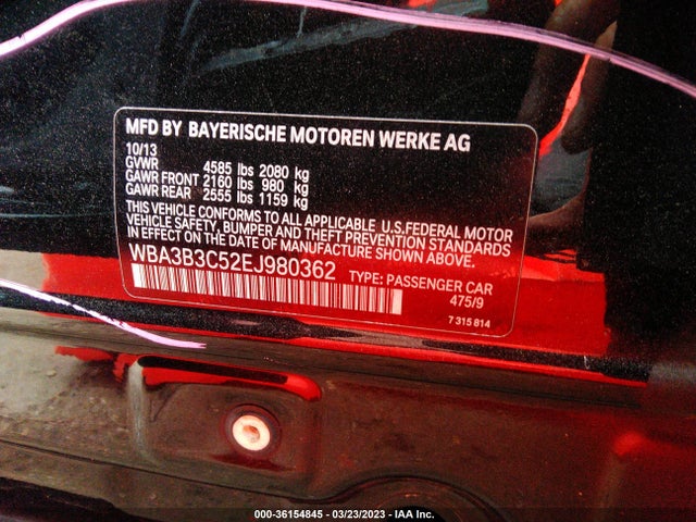 BMW 3 Series 328i Xdrive 2014 WBA3B3C52EJ980362 Image 9