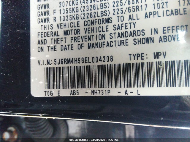 Honda CR-V EX 2014 5J6RM4H59EL004308 Image 9
