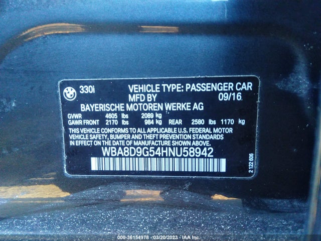 BMW 3 Series 330i Xdrive 2017 WBA8D9G54HNU58942 Image 9