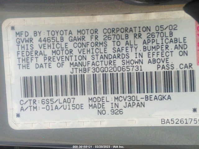 Lexus ES 300 2002 JTHBF30G020065731 Image 10