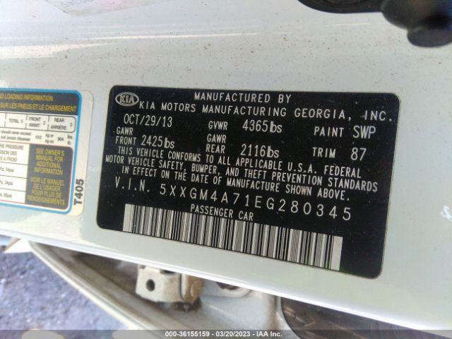 5XXGM4A71EG280345 KIA Optima Lx