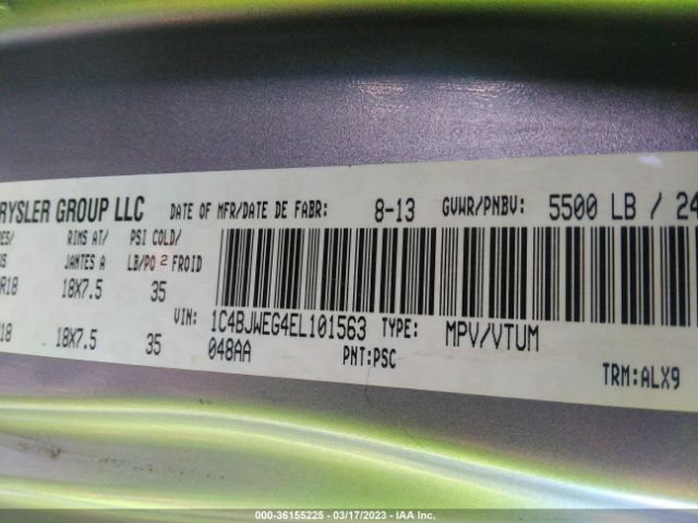1C4BJWEG4EL101563 Jeep Wrangler Unlimited Sahara