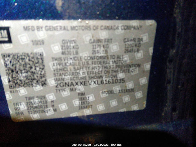Chevrolet Equinox Premier 2020 2GNAXXEVXL6161035 Image 9