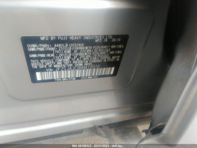 JF2SJAJC9HH418916 Subaru Forester Limited