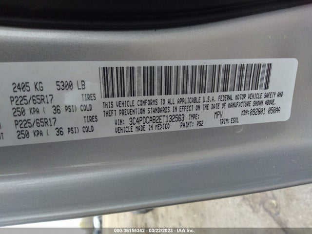 Dodge Journey American Value Pkg 2014 3C4PDCAB2ET132563 Image 9