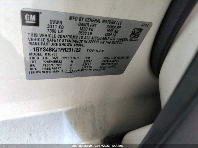 Cadillac Escalade Luxury 2015 1GYS4BKJ1FR231129 Image 9