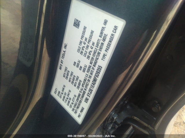 Tesla Model 3 Standard Range Plus 2021 5YJ3E1EA0MF939355 Image 9